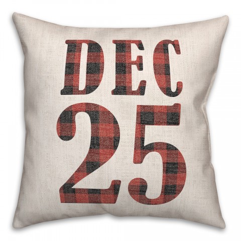 December Christmas Date 18x18 Spun Poly Pillow