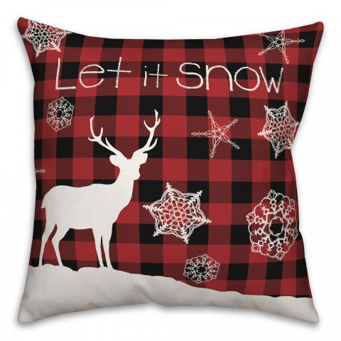Let it Snow Deer 18x18 Spun Poly Pillow