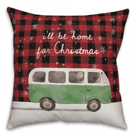 Van Be Home Christmas Green 18x18 Spun Poly Pillow