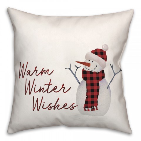 Watercolor Snowman 18x18 Spun Poly Pillow