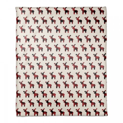 Buffalo Check Deer Pattern 50x60 Coral Fleece Blanket