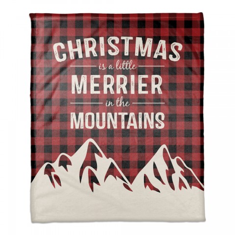 Merrier in the Mountains 50x60 Coral Fleece Blanket