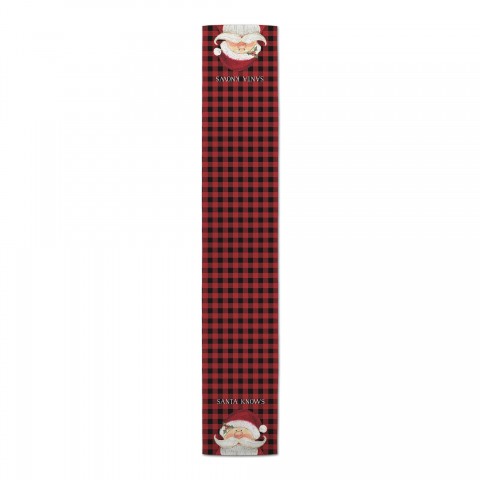 Santa Knows on Plaid Tablecloth