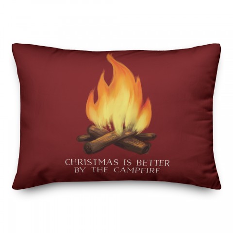 Christmas Campfire 14x20 Spun Poly Pillow