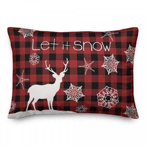 Let it Snow Deer 14x20 Spun Poly Pillow