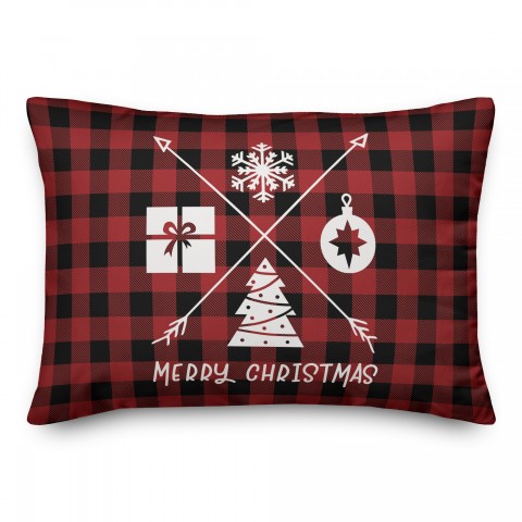 Merry Christmas Icons 14x20 Spun Poly Pillow