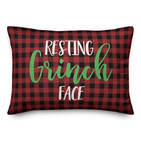 Resting Grinch Face 14x20 Spun Poly Pillow