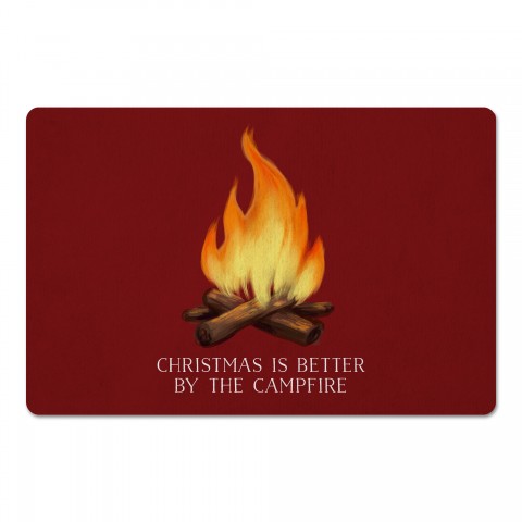 Christmas Campfire 27x18 Floor Mat