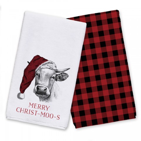 Charcoal Bull Merry Christmoos Textiles Collection