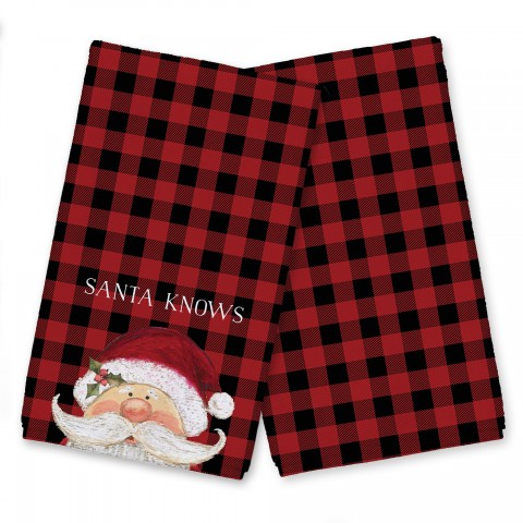Santa Knows on Plaid Textiles Collection