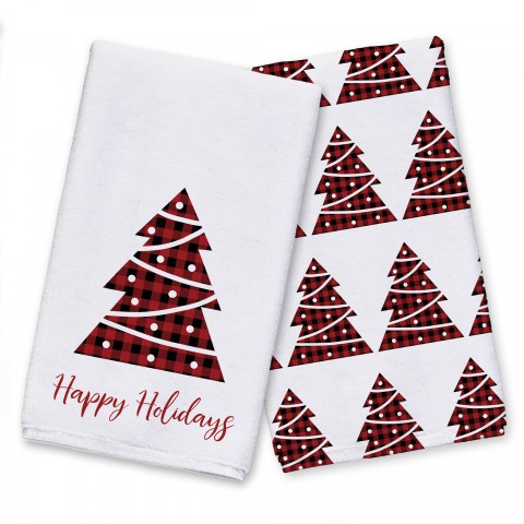 Simple Christmas Tree Plaid Textiles Collection