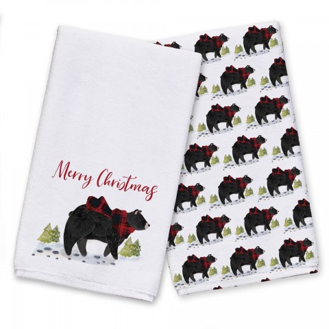 Black Bear Merry Christmas Textiles Collection