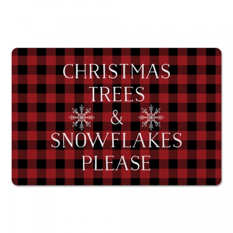 Christmas Trees Snowflakes Please 27x18 Floor Mat