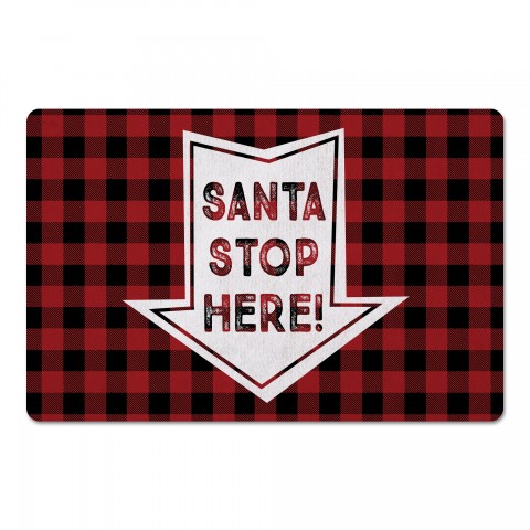 Santa Stop Here Arrow 27x18 Floor Mat