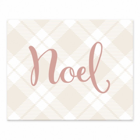 Blush Noel on Champagne Plaid 8x10 Tabletop Canvas