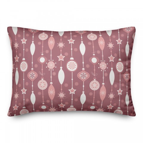 Multi Size Ornaments with Wine Tones 14x20 Spun Poly Pillow