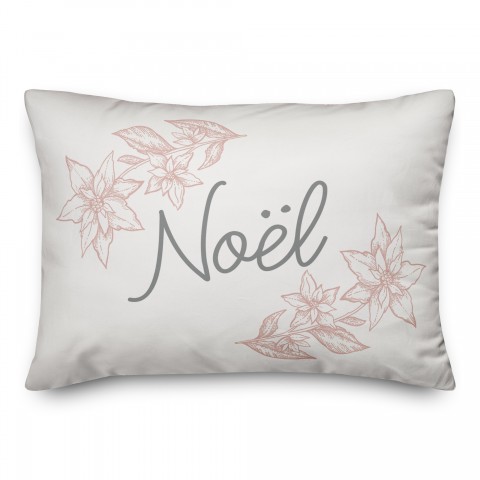 Noel Silver and Blush 14x20 Spun Poly Pillow