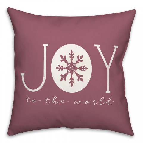 Joy to the World on Wine 18x18 Spun Poly Pillow