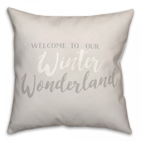 Silver Winter Wonderland 18x18 Spun Poly Pillow