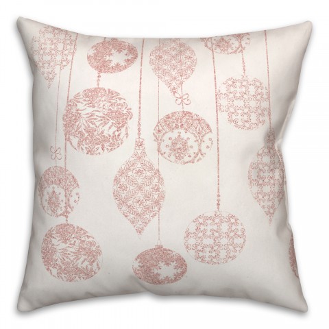 Sparkly Blush Ornaments 18x18 Spun Poly Pillow