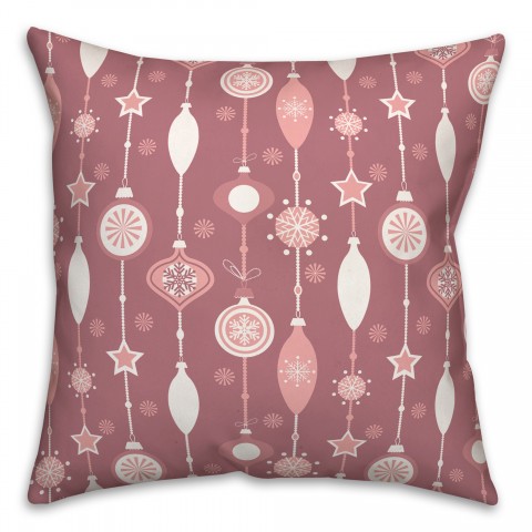 Multi Size Ornaments with Wine Tones 18x18 Spun Poly Pillow