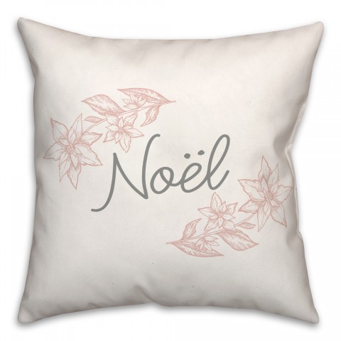 Noel Silver and Blush 18x18 Spun Poly Pillow
