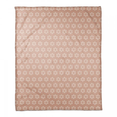 Snowflake Pattern on Blush 50x60 Coral Fleece Blanket