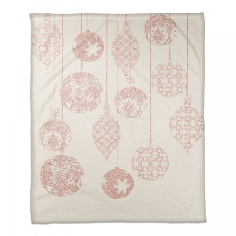 Sparkly Blush Ornaments 50x60 Coral Fleece Blanket
