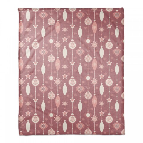 Multi Size Ornaments with Wine Tones 50x60 Coral Fleece Blanket