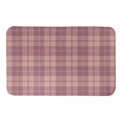 Pink Plaid 34x21 Bath Mat