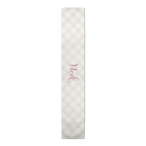 Blush Noel on Champagne Plaid Tablecloth