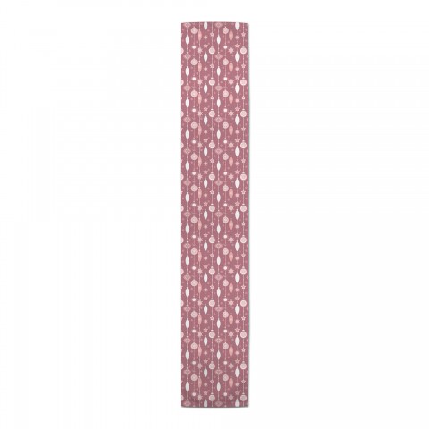 Multi Size Ornaments with Wine Tones Tablecloth