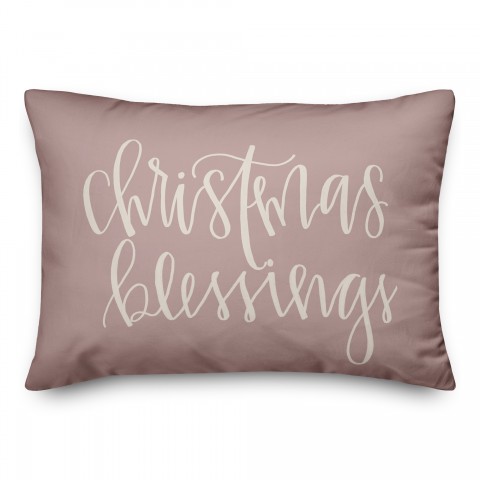Christmas Blessings Script 14x20 Spun Poly Pillow