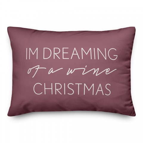 Dreaming of a Wine Christmas 14x20 Spun Poly Pillow