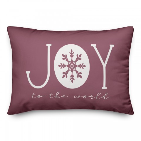 Joy to the World on Wine 14x20 Spun Poly Pillow