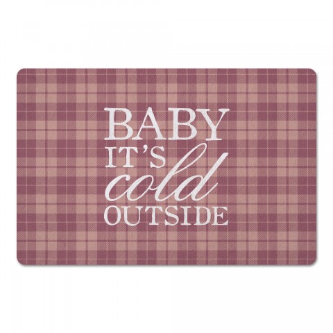 Baby It's Cold Outside Plaid 27x18 Floor Mat