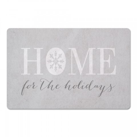 Home for the Holidays with Silver Snowflake 27x18 Floor Mat