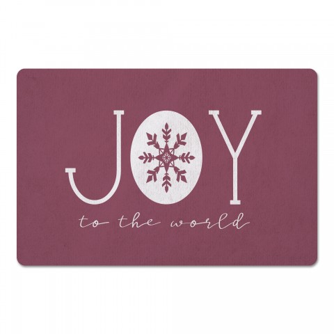 Joy to the World on Wine 27x18 Floor Mat