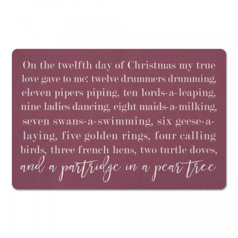 Twelve Days of Christmas 27x18 Floor Mat