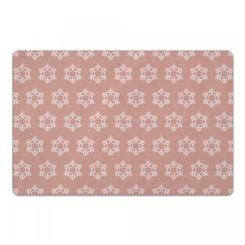 Snowflake Pattern on Blush 27x18 Floor Mat