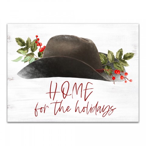 Home for the Holidays Hat 18x24 Canvas Wall Art