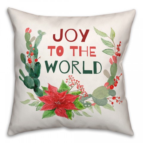 Joy to the World 18x18 Spun Poly Pillow