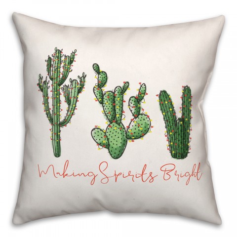 Making Spririts Bright Cacti 18x18 Spun Poly Pillow