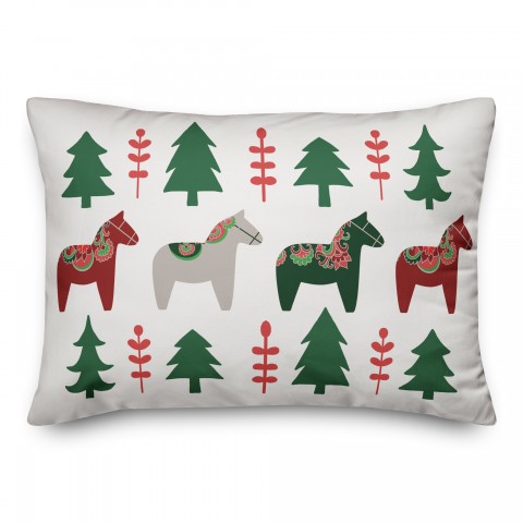 Christmas Donkey Pattern 14x20 Spun Poly Pillow
