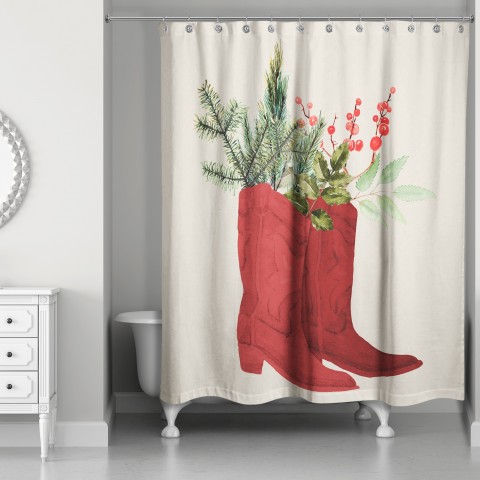 Christmas Boots 71x74 Shower Curtain