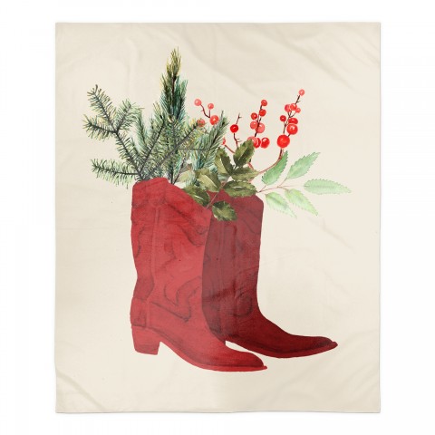 Christmas Boots 50x60 Sherpa Fleece Blanket