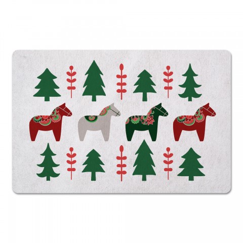 Christmas Donkey Pattern 27x18 Floor Mat