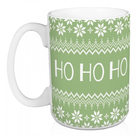 Ho Ho Ho Christmas Pattern 15 oz Mug