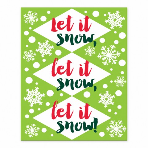 Let it Snow Lime Green 10x8 Tabletop Canvas