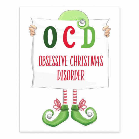 Obsessive Christmas Disorder 10x8 Tabletop Canvas